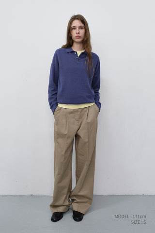 UNISEX COLLARED SWEATER WASHED BLUE