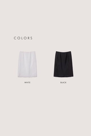H-LINE LACED MIDI SKIRT WHITE