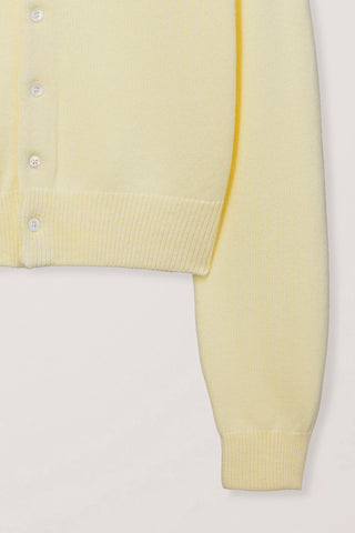 UNISEX CREWNECK KNIT CARDIGAN LEMON BUTTER