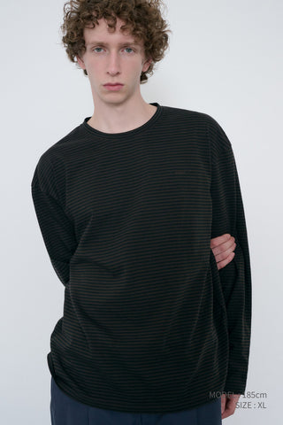 UNISEX MUTED STRIPED T-SHIRT BROWN