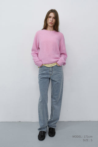 UNISEX HAIRLY SWEATER PALE PINK