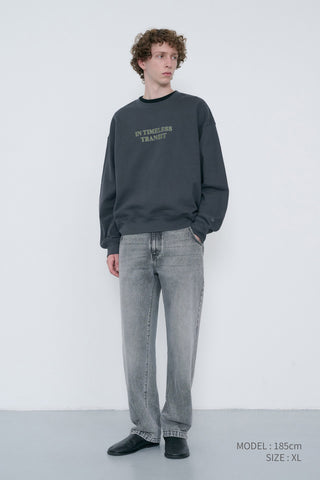 UNISEX SLOGAN SWEATSHIRT CHARCOAL GREY