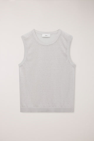 UNISEX SHEER LAYERING KNIT VEST LIGHT GREY