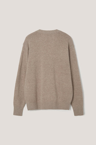 UNISEX BOYFRIEND KNIT CARDIGAN OATMEAL BEIGE