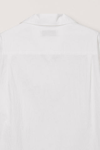 UNISEX OPEN COLLARED STRIPED SHIRT WHITE