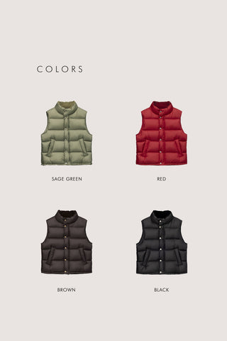 UNISEX GOOSE DOWN VEST SAGE GREEN