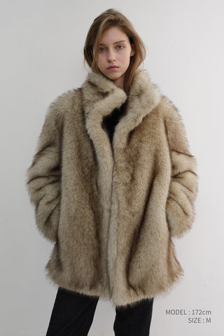HALF FUR JACKET BEIGE