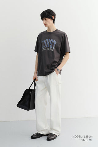 UNISEX VINTAGE ARCH LOGO T-SHIRT CHARCOAL GREY