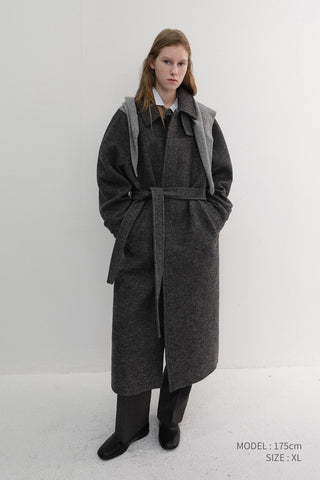 UNISEX RELAXED BALMACAAN COAT CHARCOAL GREY
