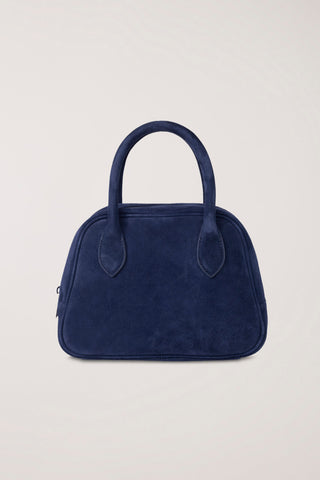 SUEDE BOSTON TOTE BAG NAVY