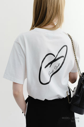 UNISEX HEART D LOGO T-SHIRT OFF WHITE