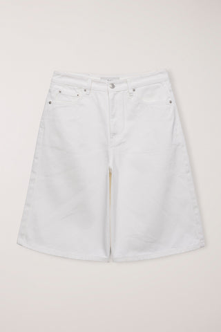 RELAXED BERMUDA DENIM SHORTS IVORY