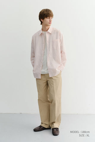 UNISEX SUMMER BREEZE STRIPED OVERSHIRT SOFT PINK