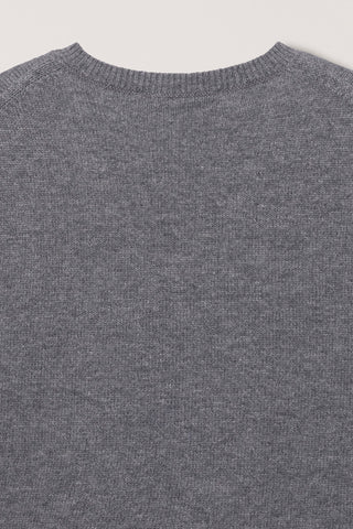 UNISEX CASHMERE V-NECK SWEATER MELANGE GREY