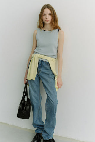 LAYERING KNIT TOP SOFT BLUE