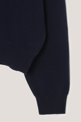 UNISEX CASHMERE COLLARED SWEATER NAVY