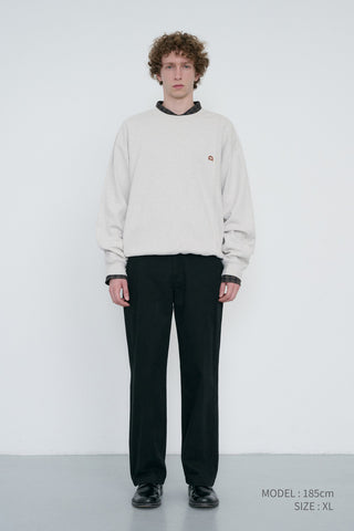 UNISEX DUNST LOGO CREASE SWEATSHIRT OATMEAL MELANGE