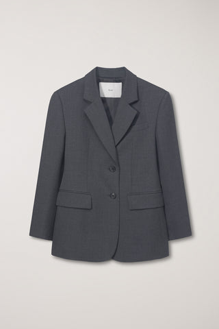ESSENTIAL 2 BUTTON WOOL BLAZER MELANGE GREY