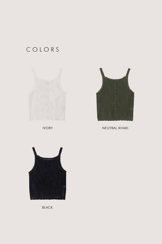 CROCHET BUSTIER KNIT TOP BLACK