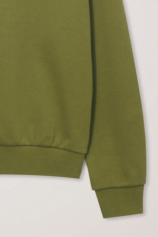 UNISEX LEATHER LOGO COLLARED T-SHIRT OLIVE