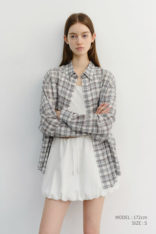 UNISEX SEERSUCKER BD SHIRT SOFT GREEN CHECK