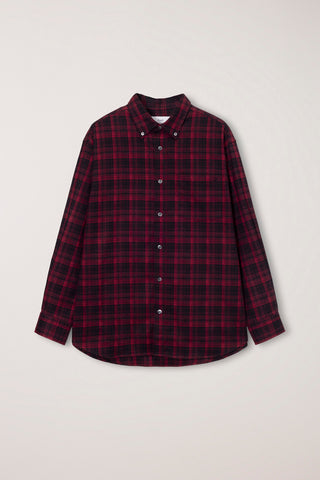 UNISEX CHECKED FLANNEL BD SHIRT RED