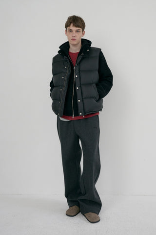 UNISEX JERSEY WIDE PANTS CHARCOAL GREY
