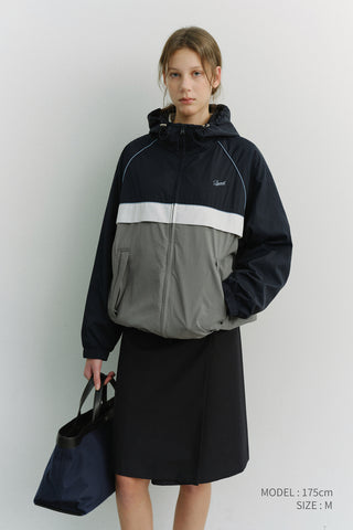 UNISEX BLOCKED WINDBREAKER NAVY