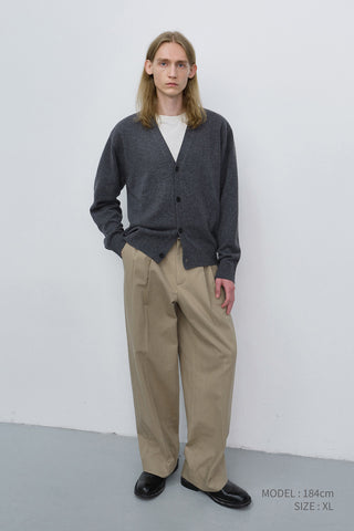 UNISEX V-NECK CARDIGAN MELANGE GREY