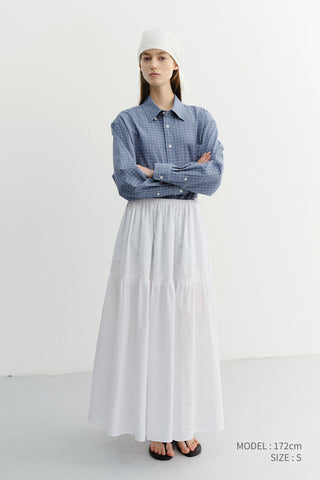 UNISEX SEERSUCKER BD SHIRT BLUE CHECK