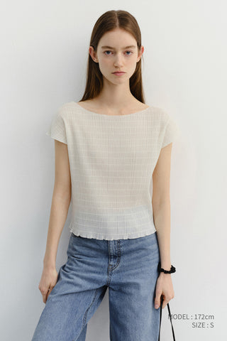 PLEATS BLOUSE IVORY