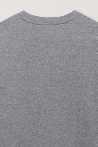 UNISEX LAYERED SET-UP T-SHIRT MELANGE GREY OFF WHITE
