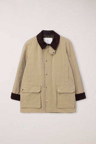 UNISEX WAXED COTTON HUNTING JACKET BEIGE
