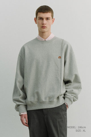 UNISEX DUNST LOGO CREASE SWEATSHIRT MELANGE GREY