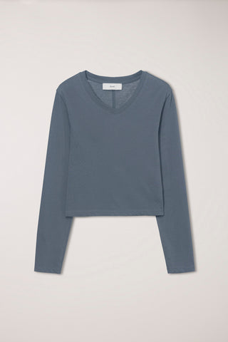 ESSENTIAL PETIT V-NECK T-SHIRT CHARCOAL GREY