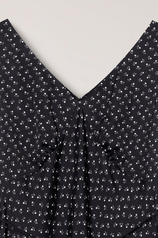 SLEEVELESS PATTERNED DRESS BLACK