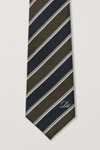 STRIPED TIE OLIVE