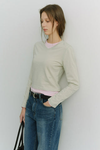 ESSENTIAL PETIT V-NECK T-SHIRT SOFT MINT