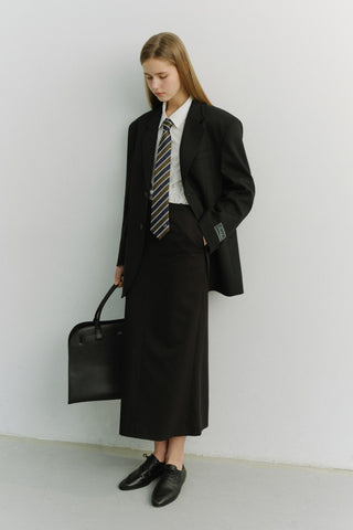 H-LINE MAXI SKIRT BLACK