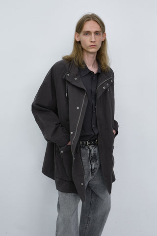 UNISEX MODERN FIELD JACKET WASHED CHARCOAL GREY