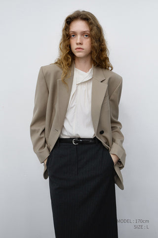ESSENTIAL 2 BUTTON WOOL BLAZER SAND BEIGE