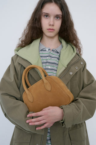 SUEDE BOSTON TOTE BAG GOLDEN CUSTARD