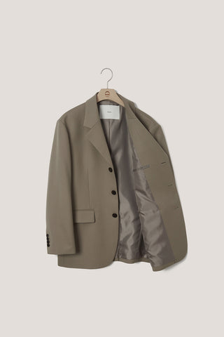 UNISEX 3 BUTTON WOOL BLAZER KHAKI BEIGE
