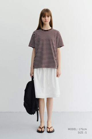 UNISEX STRIPED T-SHIRT BROWN PINK