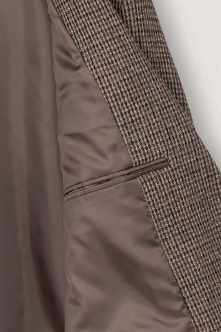 UNISEX CLASSIC 2 BUTTON WOOL BLAZER BROWN CHECK