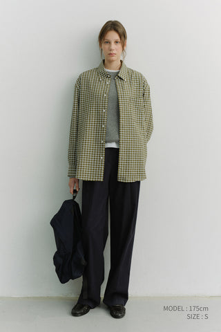 DOUBLE PLEATED CHINO SLACKS NAVY
