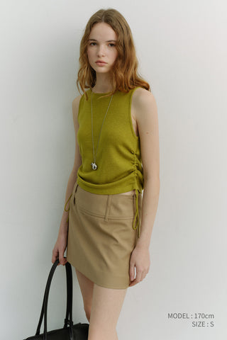 LAYERING KNIT TOP OLIVE GREEN