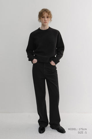 BRUSHED STRAIGHT JEANS BLACK