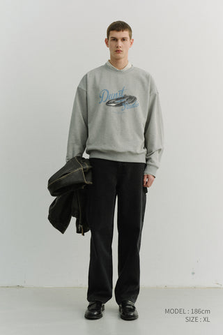 UNISEX VINYL SWEATSHIRT MELANGE GREY
