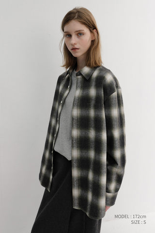 UNISEX WINTER FLANNEL CHECKED SHIRT OLIVE GREEN